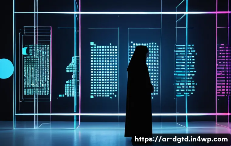 디지털 정체성 관리와 사용자 개인정보 - Digital Footprint & Identity**
> A thoughtful Arab young adult, gender-neutral, wearing contemporar...